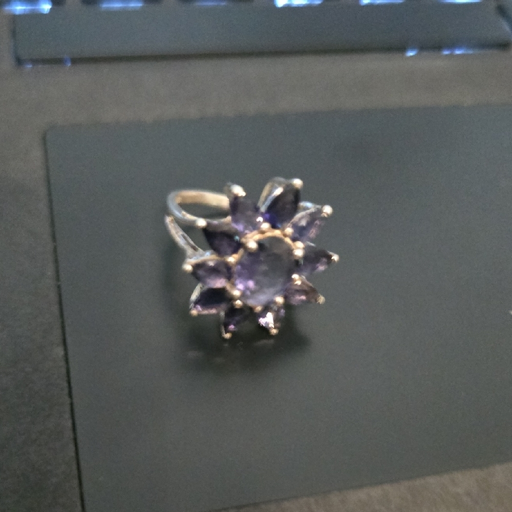 Stunning Silver and Blue Gemstone Ring‎ - Picture 6 of 13